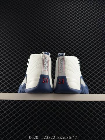 Jordan Air Jordan 12 Retro French Blue White Navy Blue Red EU 36-47 Basketball Shoe - Unisex (BS-81173)