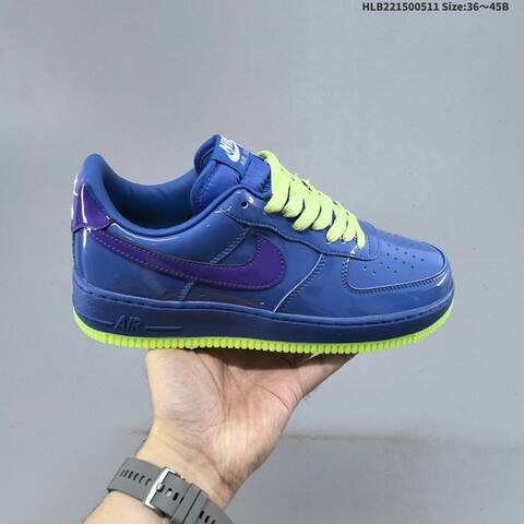 Nike Air Force 1 07 LV8 Blue Purple Neon Yellow EU 36-45 Sneaker - Unisex (BS-60407)