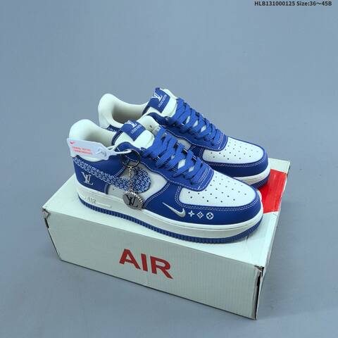 Nike Air Force 1 07 LV8 Royal Blue Off White Silver EU 36-45 Sneaker - Unisex (BS-61758)