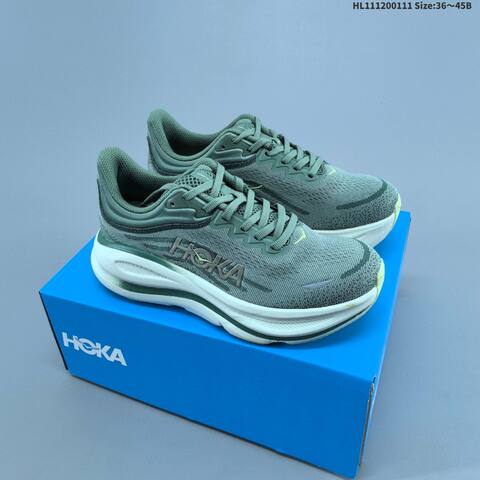 HOKA ONE ONE Bondi 9 Sage Green White Pale Yellow EU 36-45 Running Shoe Running Sneakers - Unisex (BS-69406)