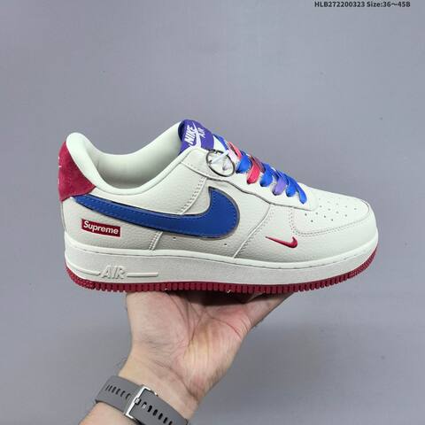 Nike Air Force 1 07 Low Supreme Off White Blue Red Purple EU 36-45 Sneaker - Unisex (BS-61171)