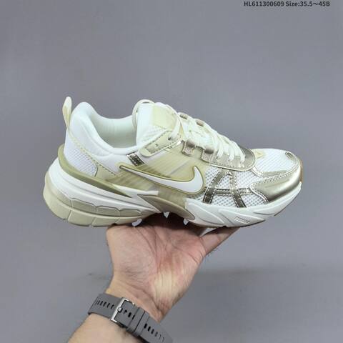 Nike V2K Run White Light Gold Beige EU 35 5-45 Running Shoe - Unisex (BS-59934)