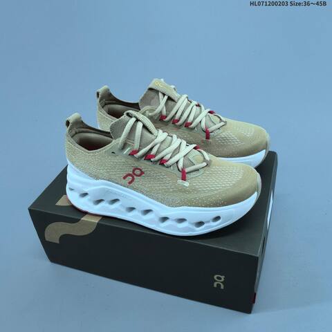 On Running Cloudsurfer Max Khaki White Red EU 36-45 Running Shoe Running Sneakers - Unisex (BS-69695)