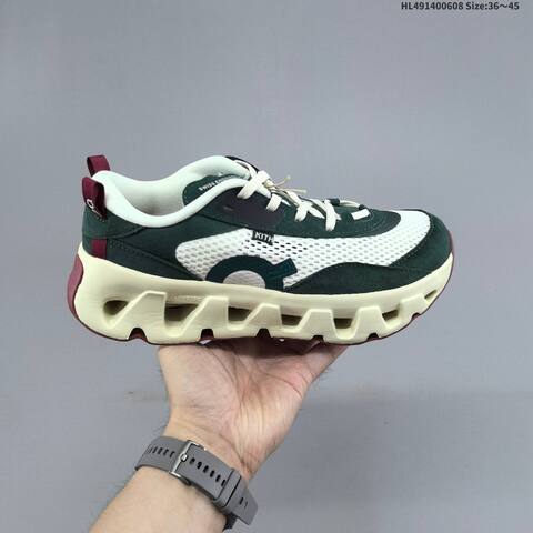 On Cloudswift K-Tech 2 Kith Dark Green Cream Burgundy White EU 36-45 Running Shoe Running Sneakers - Unisex (BS-69498)