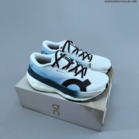 On Running Cloudboom Max Black White Or White Light Blue Navy EU 36-45 Running Shoe Running Sneakers - Unisex (BS-69678)