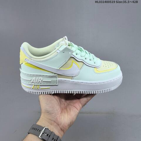 Nike Air Force 1 Shadow Mint Green Pale Yellow White EU 35 5-42 Sneaker - Unisex (BS-60253)