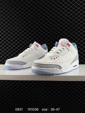 Jordan Air Jordan 3 Retro White Light Blue Pink EU 36-47 Basketball Shoe - Unisex (BS-80799)