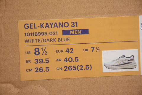 ASICS GEL KAYANO 31 1011B995 021 White Dark Blue US 8 5 EUR 42 UK 7 5 CM 26 5 Running Shoe Running Sneakers - Men's (BS-59568)