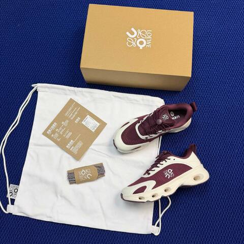 LOEWE x On Cloudsol Burgundy Off White Running Shoe Running Sneakers (BS-86759)