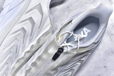 HOKA ONE ONE Project Clifton White Silver Light Grey Running Shoe Running Sneakers (BS-59539)