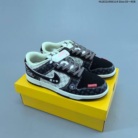 Nike SB Dunk Low Black White Grey Red EU 36-45 Skate Shoe - Unisex (BS-61996)