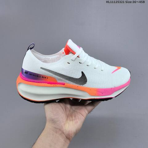 Nike ZoomX Invincible Run FK 3 White Black Orange Pink Purple EU 36-45 Running Shoe - Unisex (BS-61213)