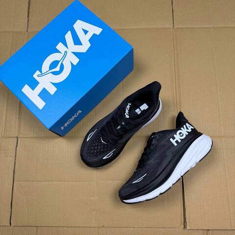 HOKA ONE ONE Clifton 9 Black White Running Shoe Running Sneakers (BS-86863)