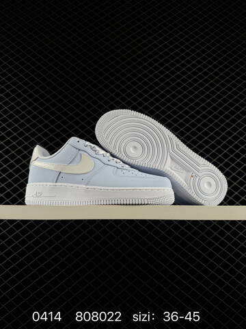 Nike Air Force 1 07 Pale Blue With White Swoosh White Midsole Satin Laces EU 36-45 Lifestyle - Unisex (BS-72104)