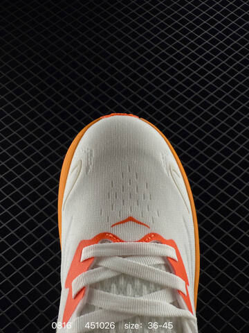 HOKA ONE ONE Clifton 10 White Orange EU 36-45 Running Shoe Running Sneakers - Unisex (BS-86488)