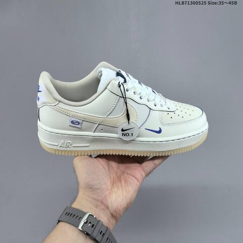 Nike Air Force 1 07 FB1839-111 White Beige Blue Gum EU 35-45 Skate Shoe - Unisex (BS-60145)
