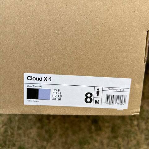 On Cloud X4 3ME30041446 Black Chambray Blue Gray US 8 EU 41 UK 7 5 JP 26 Running Shoe Running Sneakers - Men's (BS-86989)
