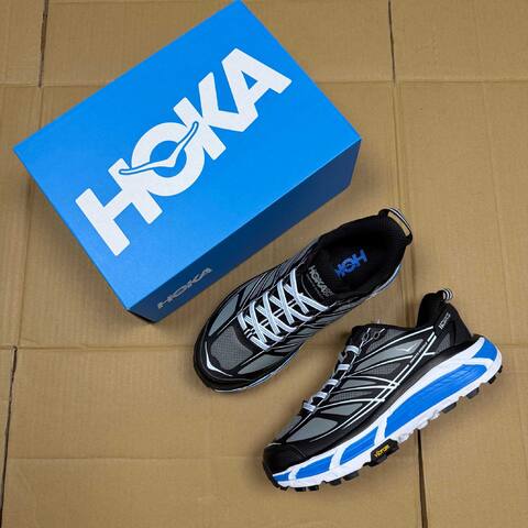HOKA ONE ONE Mafate Speed 2 Black Grey Blue White Trail Shoe Trail Running Sneakers (BS-86893)
