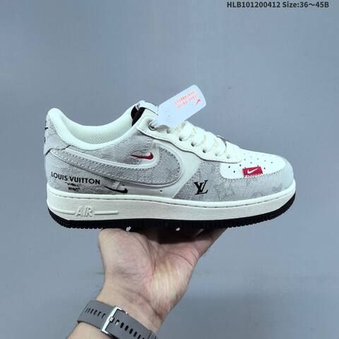 Nike Air Force 1 07 LV8 Light Grey Off White Red Black EU 36 45 Skate Shoe EU 36-45 - Unisex (BS-60803)