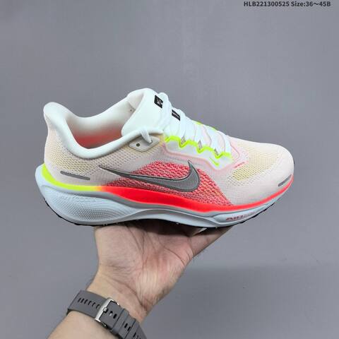 Nike Air Zoom Pegasus 41 White Neon Yellow Bright Red Silver EU 36-45 Running Shoe - Unisex (BS-60137)