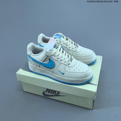 Nike Air Force 1 07 LV8 Off White Blue EU 36-45 Sneaker - Unisex (BS-61689)