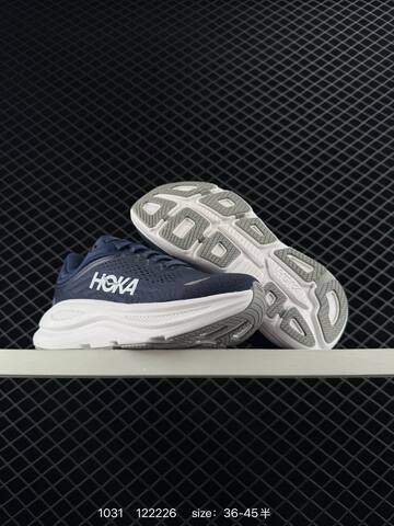 HOKA ONE ONE Bondi 9 Navy Blue White Grey EU 36-45 Running Shoe Running Sneakers - Unisex (BS-86403)