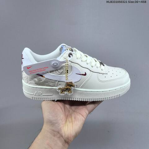 Nike Air Force 1 07 CNY IQ1119 011 Off White White Burgundy Gold EU 36 45 Sneaker EU 36-45 - Unisex (BS-61204)