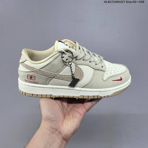 Nike Dunk Low Beige White Red Khaki EU 36-45 Skate Shoe - Unisex (BS-61106)