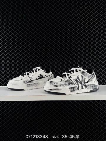 MLB Chunky Liner PU DIY White Black EU 35-45 Skate Shoe Skate Sneakers - Unisex