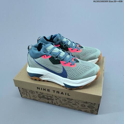 Nike ZoomX Zegama Trail Grey Blue Pink Black White EU 39-45 Trail Shoe - Unisex (BS-61403)
