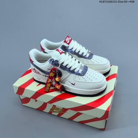 Nike Air Force 1 07 LV8 Off White Red Blue Black EU 36-45 Sneaker - Unisex (BS-61615)