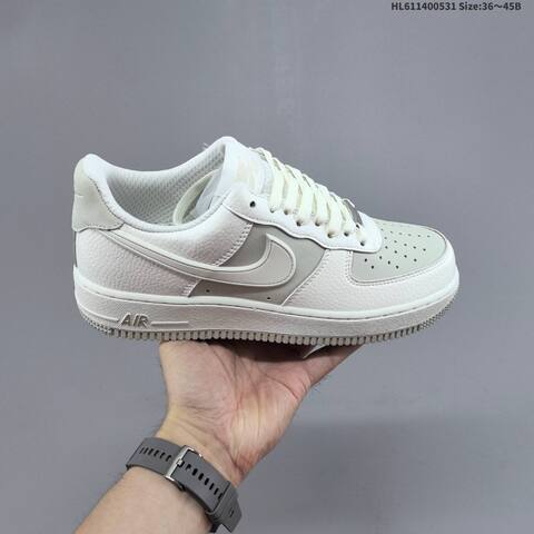 Nike Air Force 1 07 LV8 White Light Grey Black Dark Grey EU 36-45 Sneaker - Unisex (BS-60054)