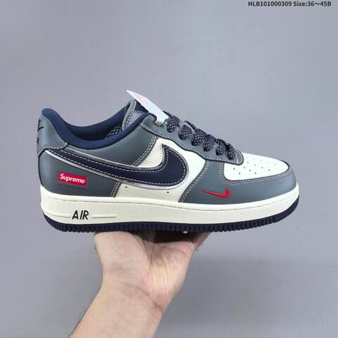 Nike Air Force 1 07 Grey Navy Off White Red EU 36-45 Sneaker - Unisex (BS-61404)