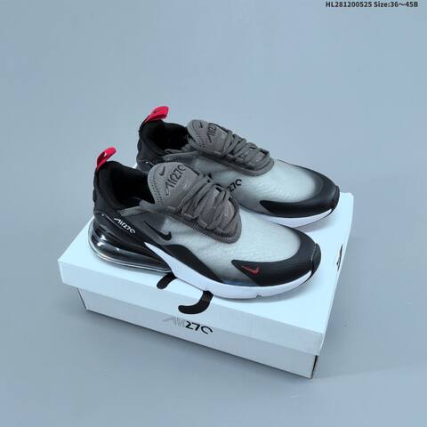 Nike Air Max 270 Grey Black Red White EU 36-45 Running Shoe - Unisex (BS-60129)