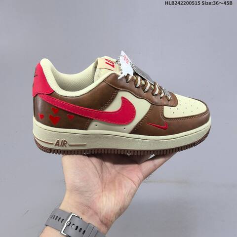 Nike Air Force 1 07 LV8 Brown Beige Red Gray Burgundy EU 36-45 Sneaker - Unisex (BS-60325)