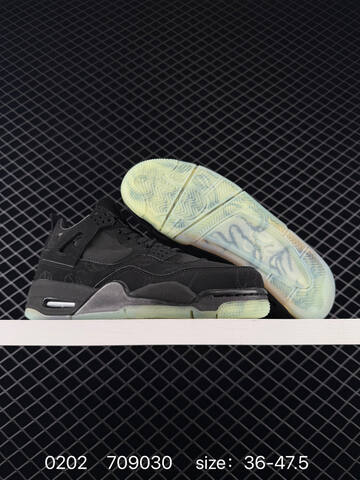 Jordan Air Jordan 4 Retro Black Glow Green EU 36-47 5 Basketball Shoe - Unisex (BS-79725)