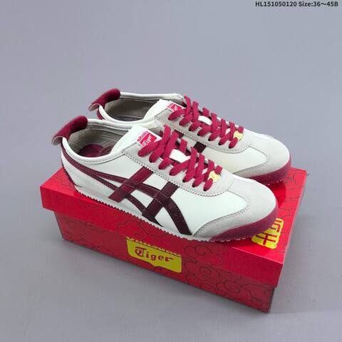 Onitsuka Tiger MEXICO 66 CNY Cream White Burgundy Light Gray EU 36-45 Sneaker Casual Sneakers - Unisex (BS-69053)