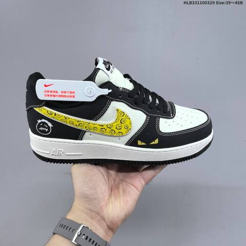 Nike Air Force 1 07 Black White Yellow Red Gold EU 36 45 Sneaker EU 36-45 - Unisex (BS-61040)