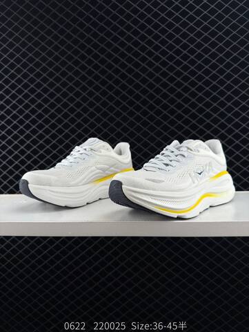 HOKA ONE ONE Bondi 9 White Yellow Dark Blue EU 36-45 Running Shoe Running Sneakers - Unisex (BS-86592)