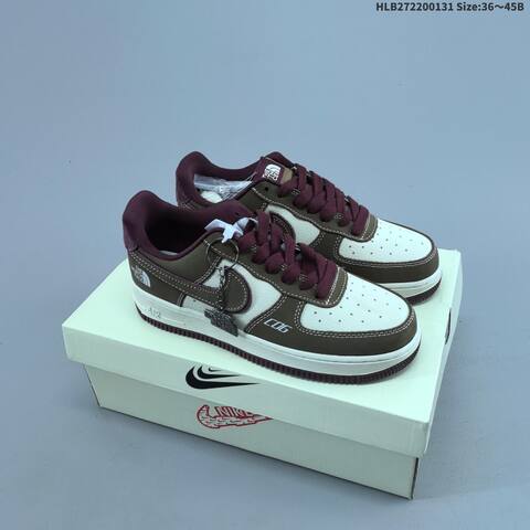 Nike Air Force 1 07 LV8 Olive Burgundy White Black EU 36-45 Sneaker - Unisex (BS-61613)