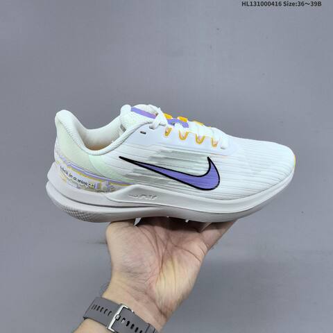 Nike Air Zoom Winflo 9 White Purple Yellow Black EU 36-39 Running Shoe - Women's (BS-60707)