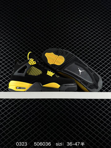 Jordan Air Jordan 4 Retro Black Yellow EU 36-47 Basketball Shoe - Unisex (BS-79623)