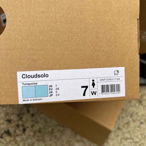 LOEWE x On Cloudsolo 3WF30601748 Turquoise Light Blue US 7 EU 38 UK 5 JP 24 Running Shoe Running Sneakers - Women's (BS-86760)