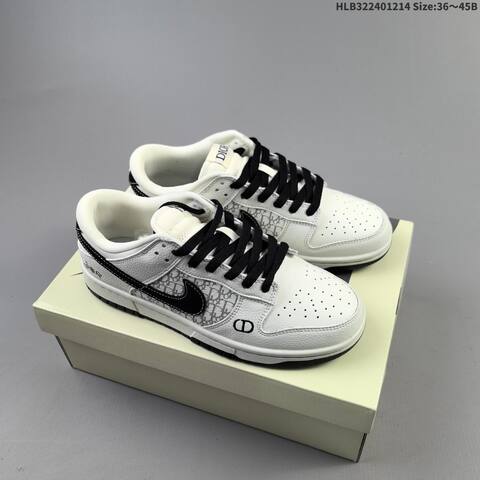 Nike SB Dunk Low White Black Grey EU 36-45 Skate Shoe - Unisex (BS-62690)