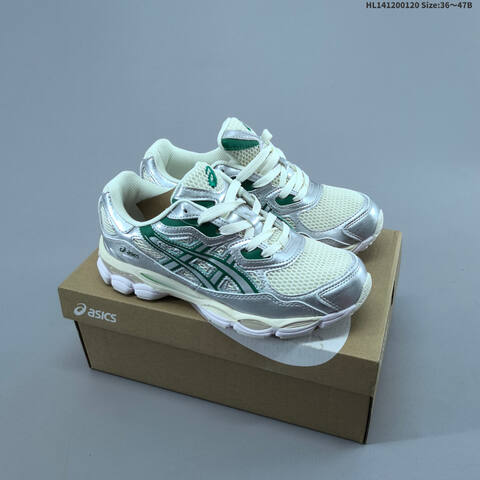 ASICS GEL NYC Silver Cream Green White EU 36-47 Running Shoe Running Sneakers - Unisex (BS-69050)