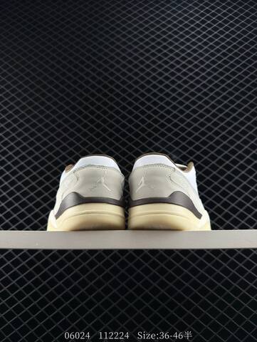 Jordan Air Jordan 4 Retro Flight Court White Light Grey Brown Cream Blue EU 36-46 Basketball Shoe - Unisex (BS-81152)