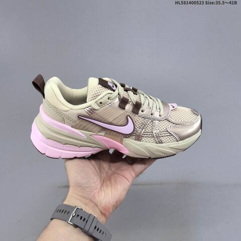 Nike V2K Run Runtekk Beige Pink Brown White Silver EU 35 5-41 Running Shoe - Unisex (BS-60200)