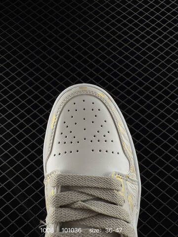Jordan Air Jordan 1 Low 553558-118 White Gold Grey Gum EU 36-47 Basketball Shoe - Unisex (BS-80564)