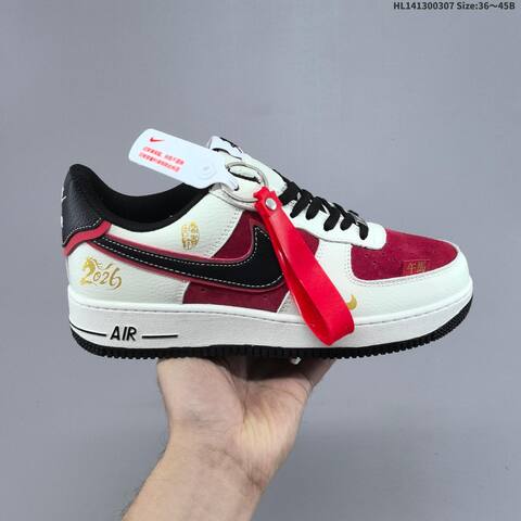 Nike Air Force 1 07 Low White Red Black Gold EU 36-45 Sneaker - Unisex (BS-61450)