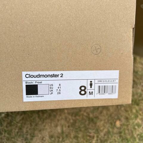 On Cloudmonster 2 3ME10121197 Black Frost White US 8 EU 41 UK 7 5 JP 26 Running Shoe Running Sneakers - Men's (BS-86981)
